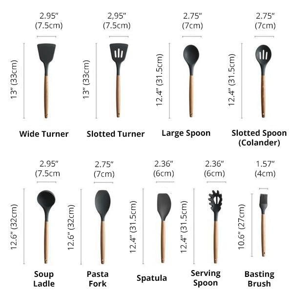 Rustic Kitchen Utensils with Wooden Handles GEEKYGET®
