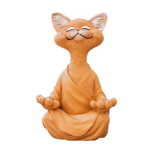 Zen Yoga Pose Meditation Cat Figurine (Various Designs)-Decoration-Brown Cat-GeekyGet