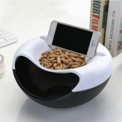 Double Dish Snack Bowl with Mobile Holder