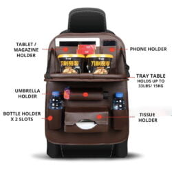 Alternative view of Faux Leather Car Back Seat Organizer With Tray Table