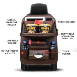 Alternative view of Faux Leather Car Back Seat Organizer With Tray Table