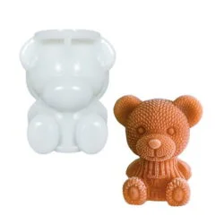 Alternative view of Large 3D Teddy Bear Silicone Ice Mold