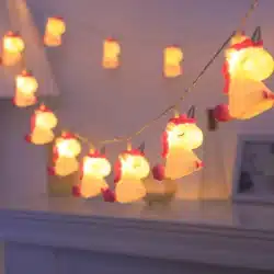 Novelty Soft 3D Unicorn LED Fairy Lights, Warm Glow Decor String Lights for Kids Nursery Birthday Party Bedroom Decoration 3