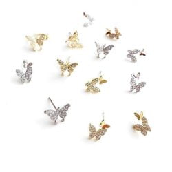 Alternative view of Butterfly Rhinestone Earrings