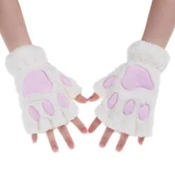 Alternative view of Cat Paw Fingerless Mitten Gloves