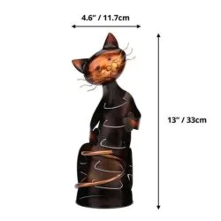 Alternative view of Cat Sculpture Metal Wine Holder