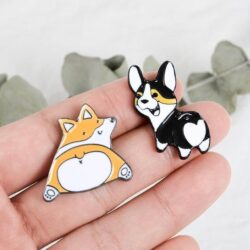 Alternative view of Corgi Butt Enamel Pin Brooch