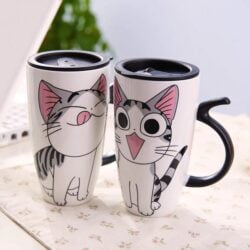 Alternative view of Cute Cat Ceramic Mug with Cover Lid
