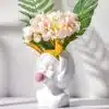 Cute Girl Blowing Bubbles Rabbit Cat Ears Vase Planter