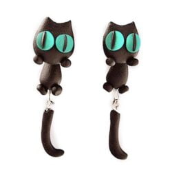 Alternative view of Cute Hanging Cat Earrings