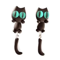 Alternative view of Cute Hanging Cat Earrings