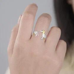 Alternative view of Dachshund Dog 925 Silver Adjustable Ring