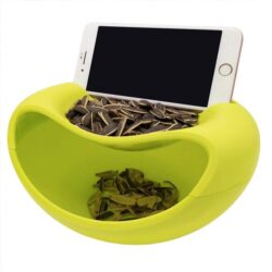 Alternative view of Double Dish Snack Bowl with Mobile Holder