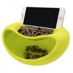 Alternative view of Double Dish Snack Bowl with Mobile Holder