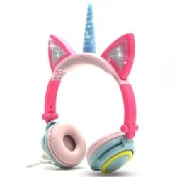 Alternative view of Glittery Unicorn Headphones