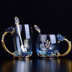 Alternative view of Handmade Enamel Butterfly Rose Cup