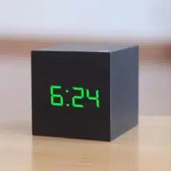 LED Wooden Cube Alarm Clock - Image 9
