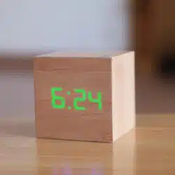 LED Wooden Cube Alarm Clock - Image 13