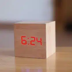 LED Wooden Cube Alarm Clock - Image 16