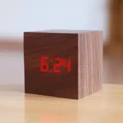 LED Wooden Cube Alarm Clock - Image 12