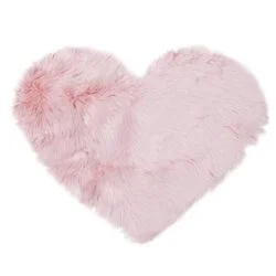 Alternative view of Love Heart Shaped Faux Sheepskin Fur Rug