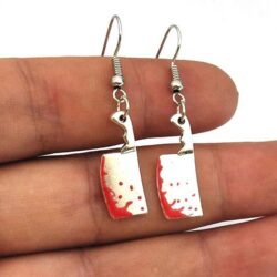 Alternative view of Mini Cleaver Knife Earrings