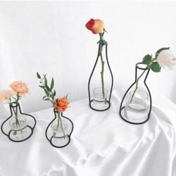 Alternative view of Minimalist Abstract Lines Iron Frame Vase