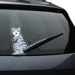 Alternative view of Moving Tail Kitty Car Decal