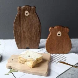 Alternative view of Papa Baby Mama Bear Wooden Serving Plate Cutting Board