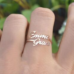 Personalized Custom Made Double Names Ring