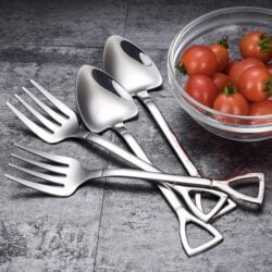 Alternative view of Pitchfork and Shovel Shaped Dessert Cutlery