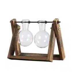 Rustic Bulb Planter Terrarium with Wooden Stand - Image 11