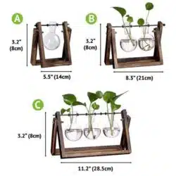 Rustic Bulb Planter Terrarium with Wooden Stand - Image 7