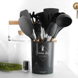 Alternative view of Rustic Kitchen Utensils with Wooden Handles