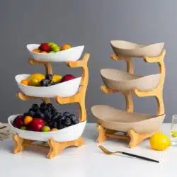 Rustic Tier Plate Stand With Plates