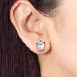 Alternative view of Sterling Silver Unicorn Opal Stud Earrings