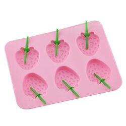 Alternative view of Strawberry Silicone Ice Mold With Stem Handles