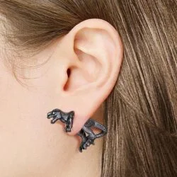 Alternative view of Through Your Ear T-Rex Dinosaur Earring