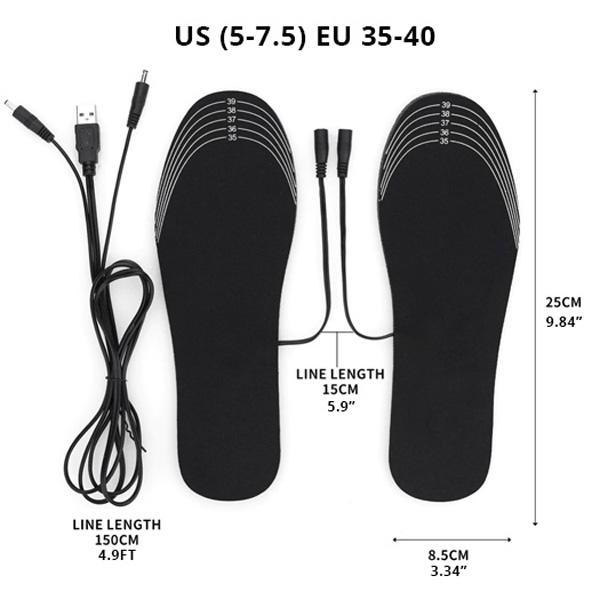 Outdoor Sports Heating Inserts Winter Warm USB Heated Shoe Insoles