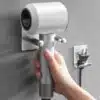 Wall Mounted Hair Dryer And Cord Holder
