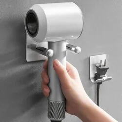 Wall Mounted Hair Dryer And Cord Holder