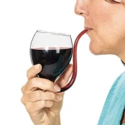 Alternative view of Wine Glass with Built-in Straw