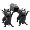 4 Black Cats With Coffin