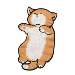 Alternative view of Lazy Cat Showing Balls Non-Slip Doormat Rug