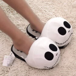 Plush Skull Slippers