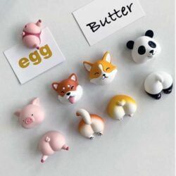Panda Pig Corgi Shiba Inu Head and Tail Fridge Magnets