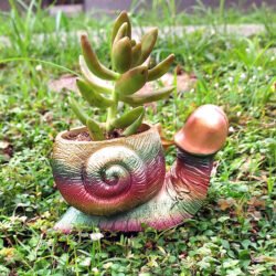 Alternative view of Funny Rainbow Snail Tortoise Dick Planter
