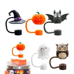 Halloween Silicone Straw Topper Cover Cap