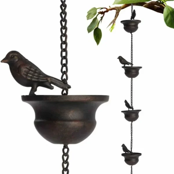 Iron Bird Shaped Rain Catcher Downspout Tool