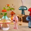 Colorful Glass Mushroom Shaped Vase